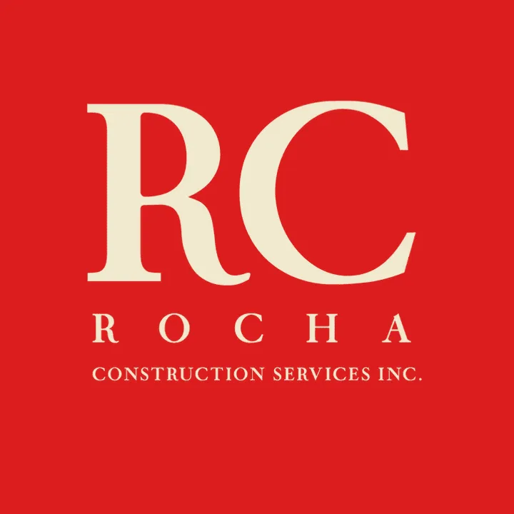 Rocha Construction Services logo on a red background